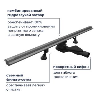 Душевой лоток обрезной RGW SDR-50Gr 76215010-11 100 см серый